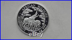 2003 Zambia 2000 Kwacha Elephant Silver Proof coin