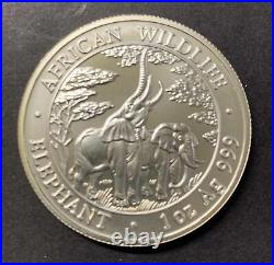 2003 Zambia 5000 Kwacha Elephant 1oz. 999 Silver Coin
