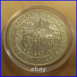 2003 Zambia 5000 Kwacha Elephant 1oz Silver 99.9% Silver Corner + Capsule (Silver)