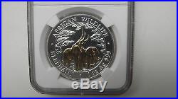 2003 Zambia 5000 Kwacha Elephant Gold Gilded Silver BU coin