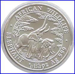 2003 Zambia African Wildlife Elephant 5000 Kwacha Fine. 999 Silver 1oz Coin