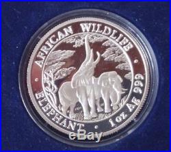 2003 Zambia elephant coin set 10000 1000 kwacha silver. 999 PP BOX + COA