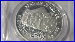 2004 2008 Somalia African Wildlife Elephants (x5) 1oz Silver Coins Capsuled
