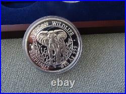 2004 Somalia Elephant Prestige set 4 silver coins First year issue