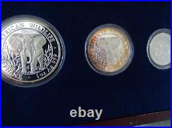 2004 Somalia Elephant Prestige set 4 silver coins First year issue