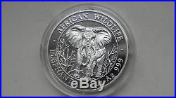 2004 Somalia Elephant silver BU coin