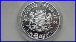 2004 Somalia Elephant silver BU coin