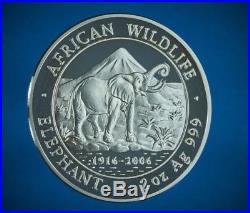 2005-2006-2007 & 2008 4 coin set SOMALIA African Wildlife ELEPHANT elefant