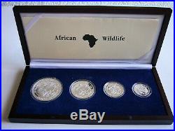 2005 African Silver Elephant Silver 4 Coin Proof Set -Rare -See Details