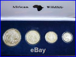 2005 African Silver Elephant Silver 4 Coin Proof Set -Rare -See Details