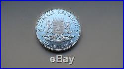 2005 Somalia 100 Shillings Elephant Silver BU Coin