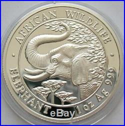2005 Somalia Silver Proof African Wildlife Four Coin Set African Elephant