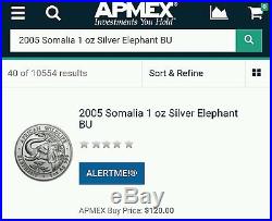 2005 Somalia elephant NGC MS69 Silver 1oz Very low mintage! Key date