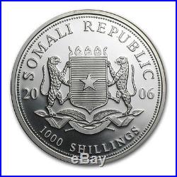 2006 1 oz Silver Bavarian Mint Somalia Elephant in Air-Tite Capsule