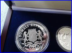 2006 Somalia 4-Coin 3.75 oz Silver Prestige Elephant Set nr 003/2000