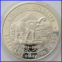 2006 Somalia Silver Proof African Wildlife Four Coin Set African Elephant