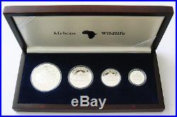 2006 Somalia Silver Proof African Wildlife Four Coin Set African Elephant