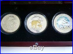 2007 Africa Silver Elephant Silver 3 Coin Set (Reg, Gold, Color) See Details