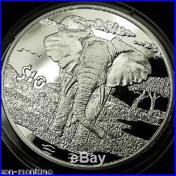 2007 African Animals ELEPHANT PROOF Sierra Leone Bank Sterling Silver Coin