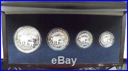 2007 Somalia African Wildlife Elephants 4 coin Silver Proof Set