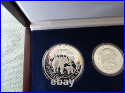 2007 Somalia Elephant Prestige set 4 silver coins 3.75 oz