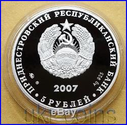 2007 Transnistria Dinosaur Silver Proof Coin Mammoth Elephant Prehistoric animal