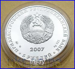 2007 Transnistria Dinosaur Silver Proof Coin Mammoth Elephant Prehistoric animal