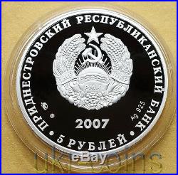 2007 Transnistria Moldova Silver Proof Coin Mammoth Elephant Prehistoric animal