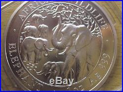 2008 SOMALIA African Wildlife ELEPHANT 1 Troy Oz. 999 Silver BU Coin in Capsule