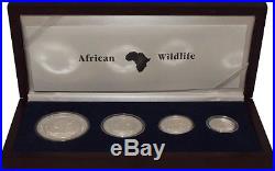 2008 SOMALIA Schillings Set 4 coins Elephants fine 0.9999 Silver Proof 2000pcs
