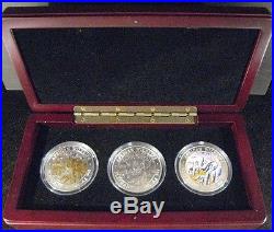 2008 Somalia 100 Shilling 3 Coin Silver Set Elephant FREE U. S. SHIPPING