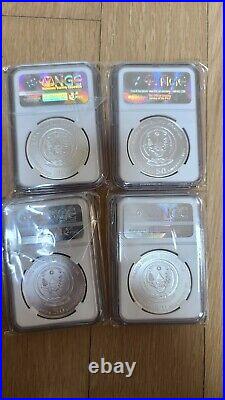 20092012 Rwanda 1oz silver coin NGC 70 set (elephant, lion, zebra, rhino)