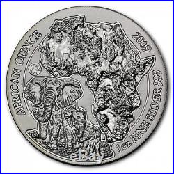 2009 1 oz Silver Rwanda African Elephant. 999 Fine Silver RARE! Rwandan coin