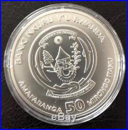 2009 Rwanda African Elephant. 999 Fine Silver 1 oz coin Fabulous 12 Privy