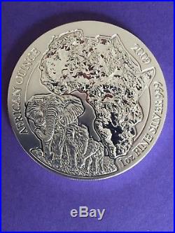 2009 Rwanda Elephant 1oz Silver Coin
