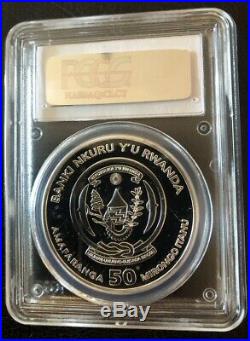 2009 Rwanda Elephant PROOF 50 Franc 1 Oz. 999 Silver Coin PCGS PR67 Very Rare