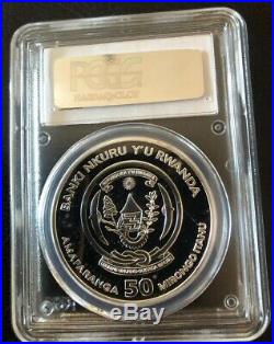 2009 Rwanda Elephant PROOF 50 Franc 1 Oz. 999 Silver Coin PCGS PR67 Very Rare