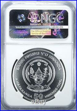 2009 Rwanda Elephant Silver Coin NGC MS68