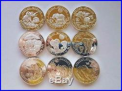 2010 2018 Somalia Silver Elephant 9-Coin Set/Lot. 999
