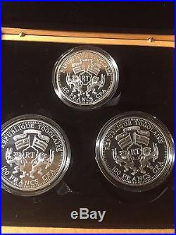 2010 Togo PRISM 3 coins Lion Zebra Elephant Silver Plated PROOF 100 Francs CFA