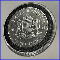 2011 African Elephant Wildlife Somali Republic Coin 1 Troy Oz. 999 Fine Silver