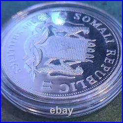 2011 Color/Colored Somalia Elephant 100 Sh. Proof 1 oz 999 Silver Coin w Capsule