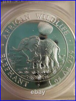 2011 PCGS PR69DCAM Somalia Elephant 1 oz. Silver coin