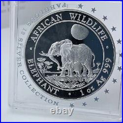 2011 Somalian 100 Shillings Elephant 1oz Silver Coin BUNC Encapsulated With COA
