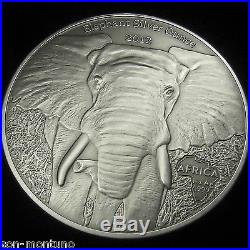 2012 GABON Silver Ounce ELEPHANT in Mint Capsule 1oz Antique Finish African Coin