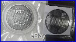 2012 Gabon 2000 Francs Elephant Silver Antique Finish 3 oz. Coin With CoA