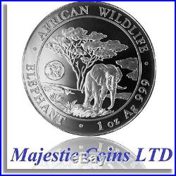 2012 Silver Somalia African Wildlife Elephant Coin 100 Shilling Dragon Privy