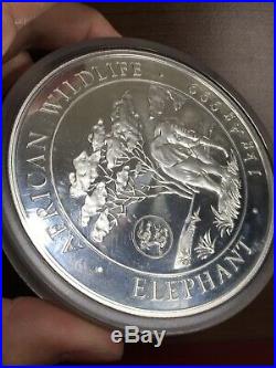 2012 Somalia Elephant 1 Kilo African Wildlife. 999 Silver Coin Minor Milk Spots