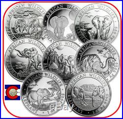 2013 2014 2015 2016 2017 2018 2019 2020 Somalia Elephants 8 Silver 1oz Coins