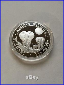 2013, 2014, 2015, 2016 Parade of Somalia (Somali) Elephants, 4-1oz Silver Coins